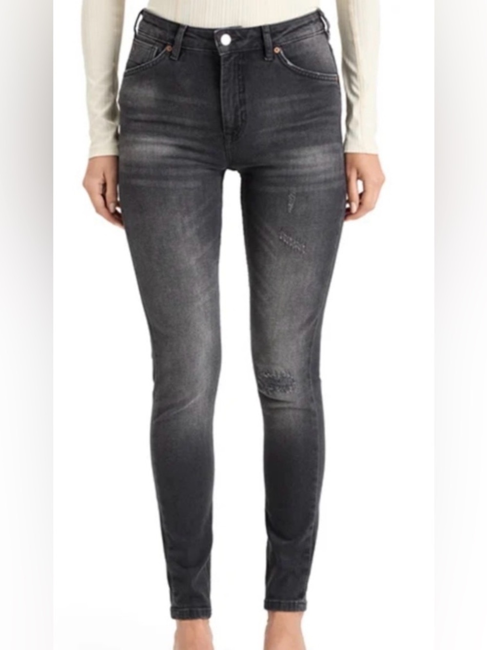 Scotch & Soda Women's Haut Charcoal Gray High Rise Skinny Fit Jeans Size 25